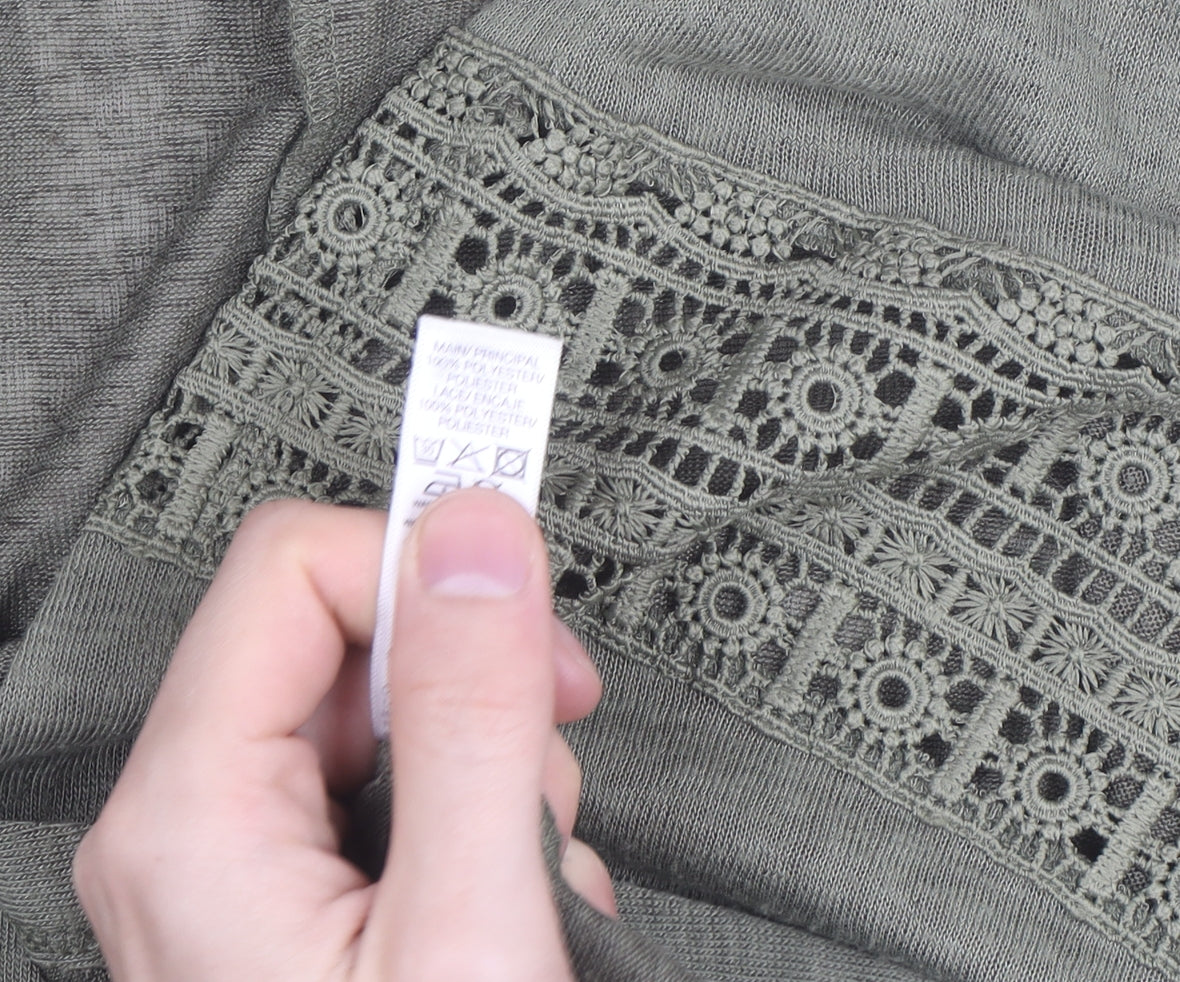 Dunnes Women’s Green Crochet Detail Kimono Blouse M