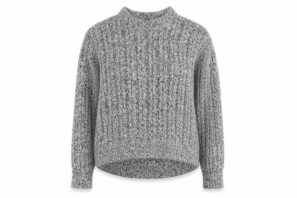 H&M Women's Grey Cable-Knit Cotton Blend Jumper Size 8