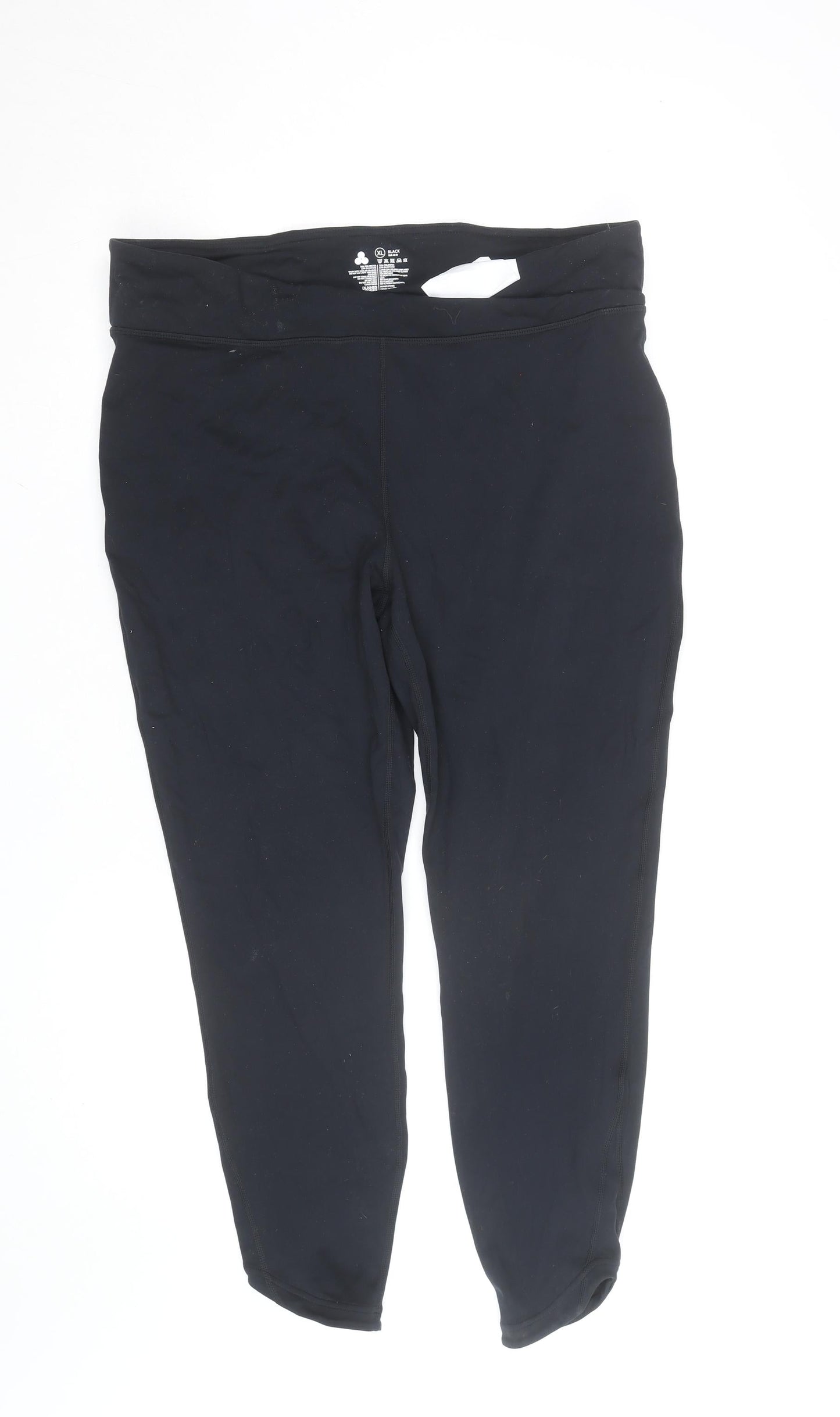 Crane Womens Black Capri Leggings XL Slim Fit Activewear