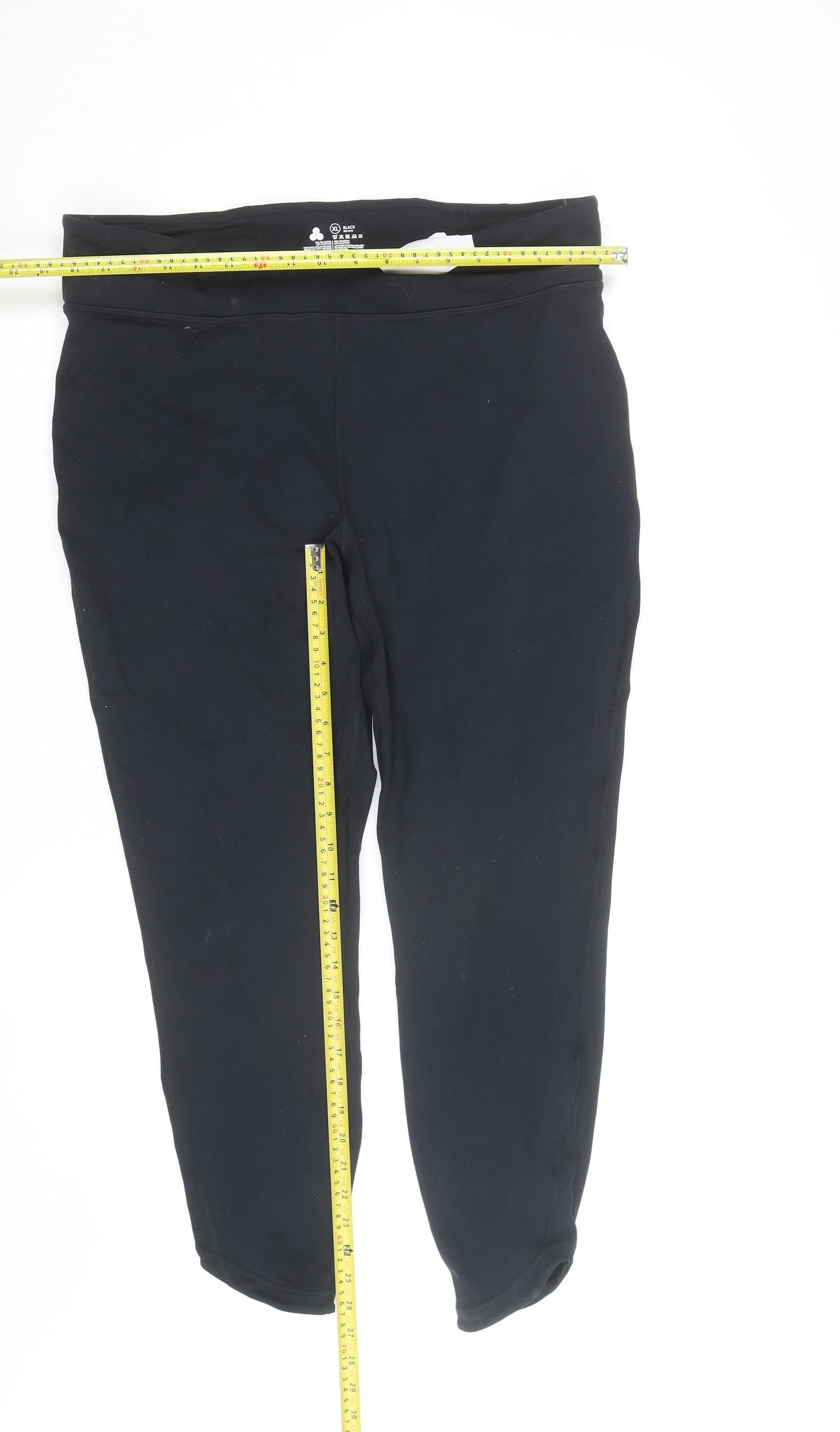 Crane Womens Black Capri Leggings XL Slim Fit Activewear