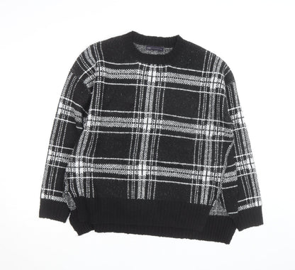 Marks & Spencer Women’s Black Check Knit Pullover Jumper Medium
