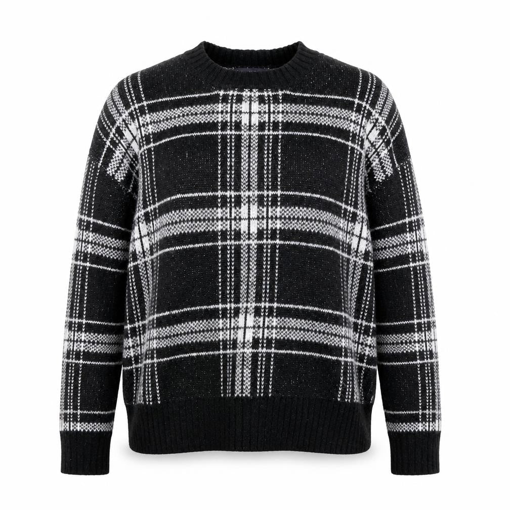 Marks & Spencer Women’s Black Check Knit Pullover Jumper Medium