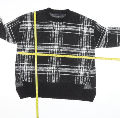 Marks & Spencer Women’s Black Check Knit Pullover Jumper Medium