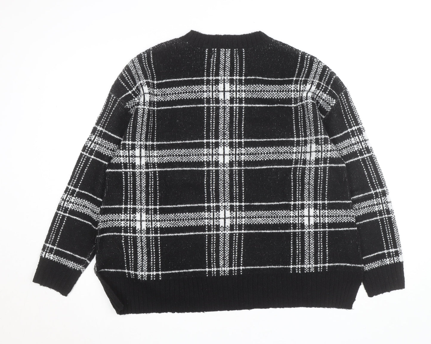 Marks and Spencer Women’s Black Check Knit Pullover Jumper Medium