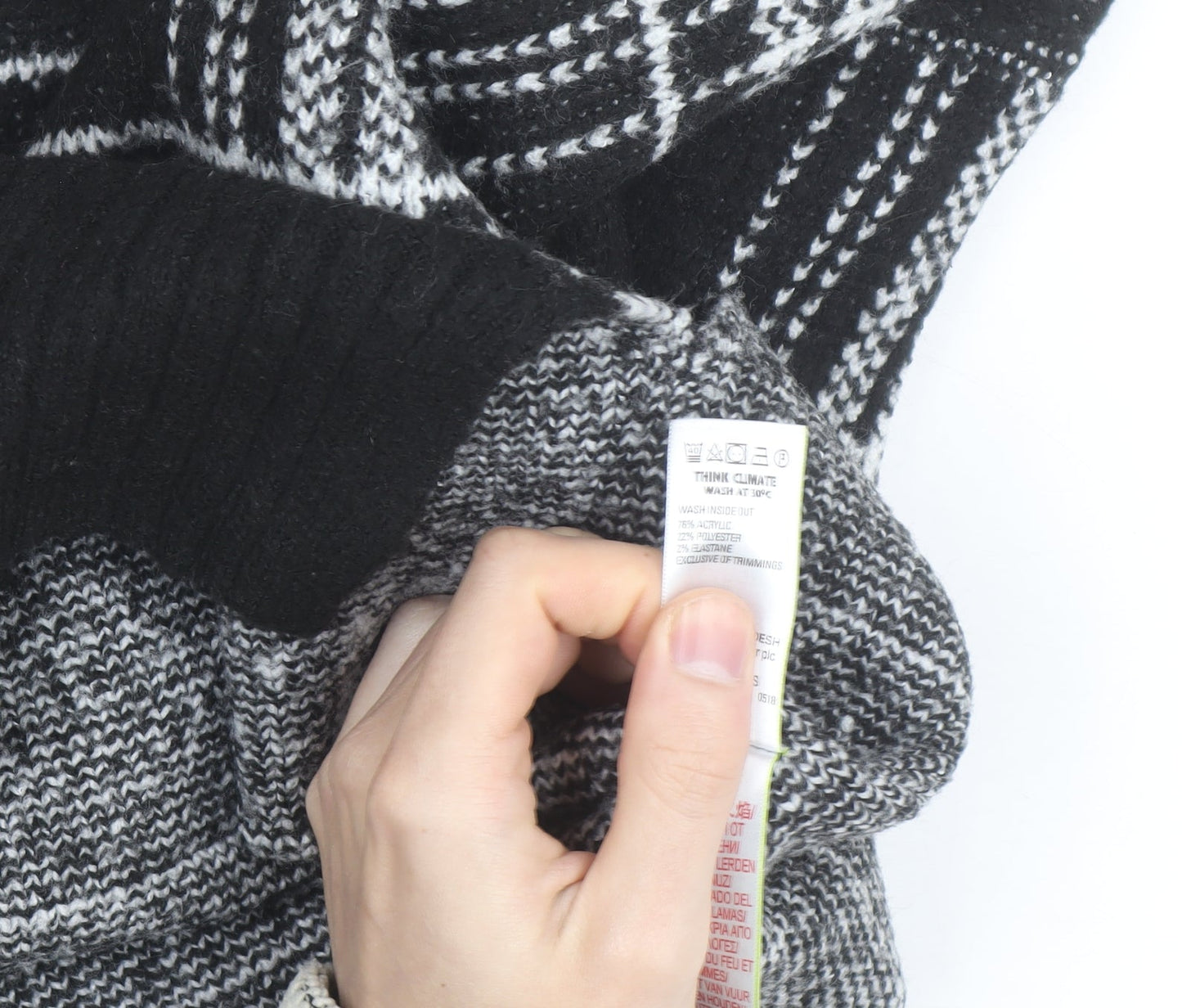 Marks and Spencer Women’s Black Check Knit Pullover Jumper Medium