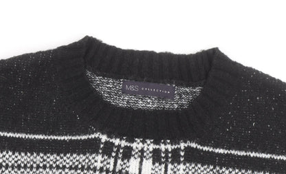 Marks & Spencer Women’s Black Check Knit Pullover Jumper Medium