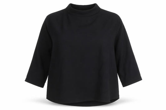 River Island Women’s Black High Neck 3/4 Sleeve Blouse Size 14