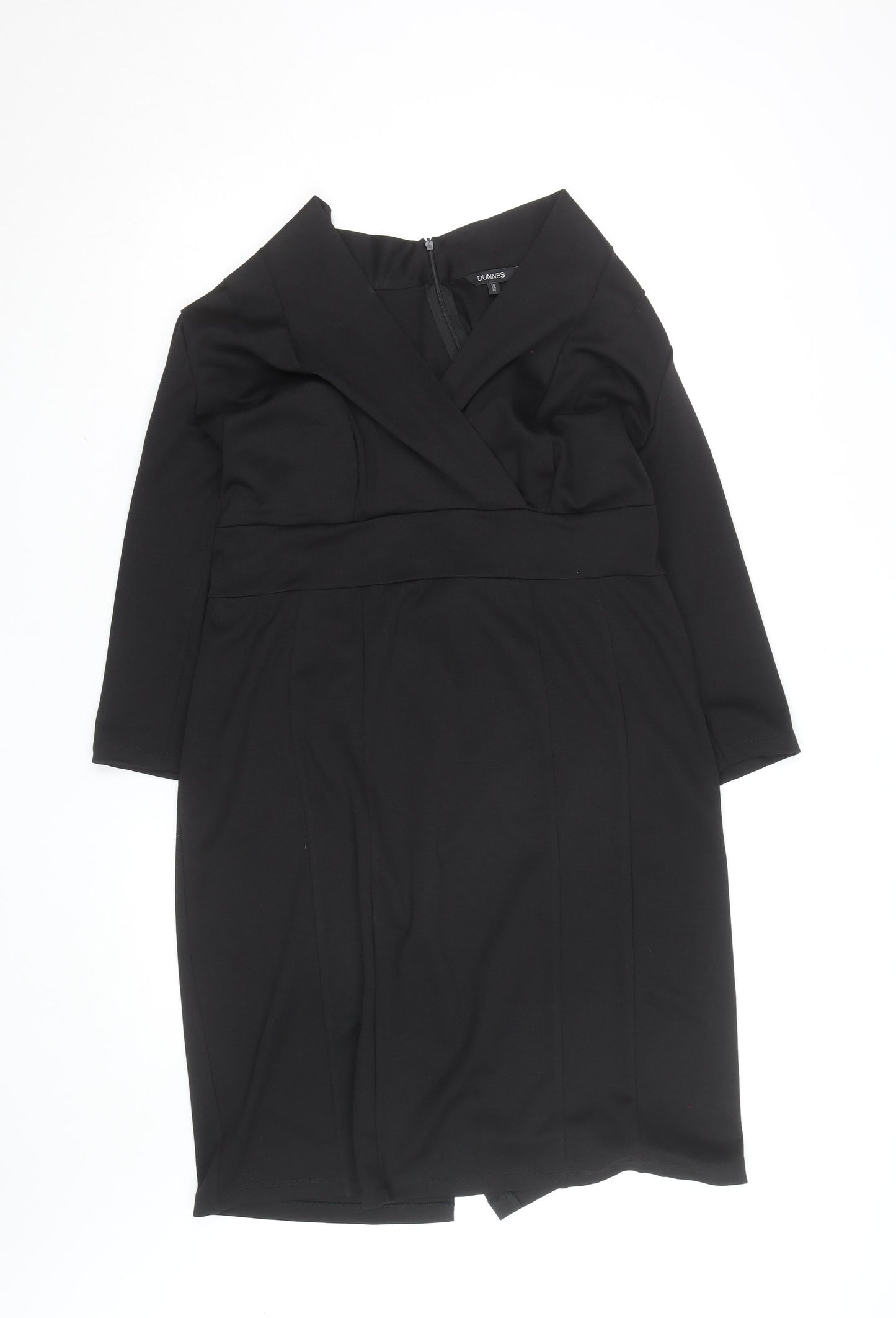 Dunnes Women’s Black V-Neck Sheath Knee Length Work Dress Size 18