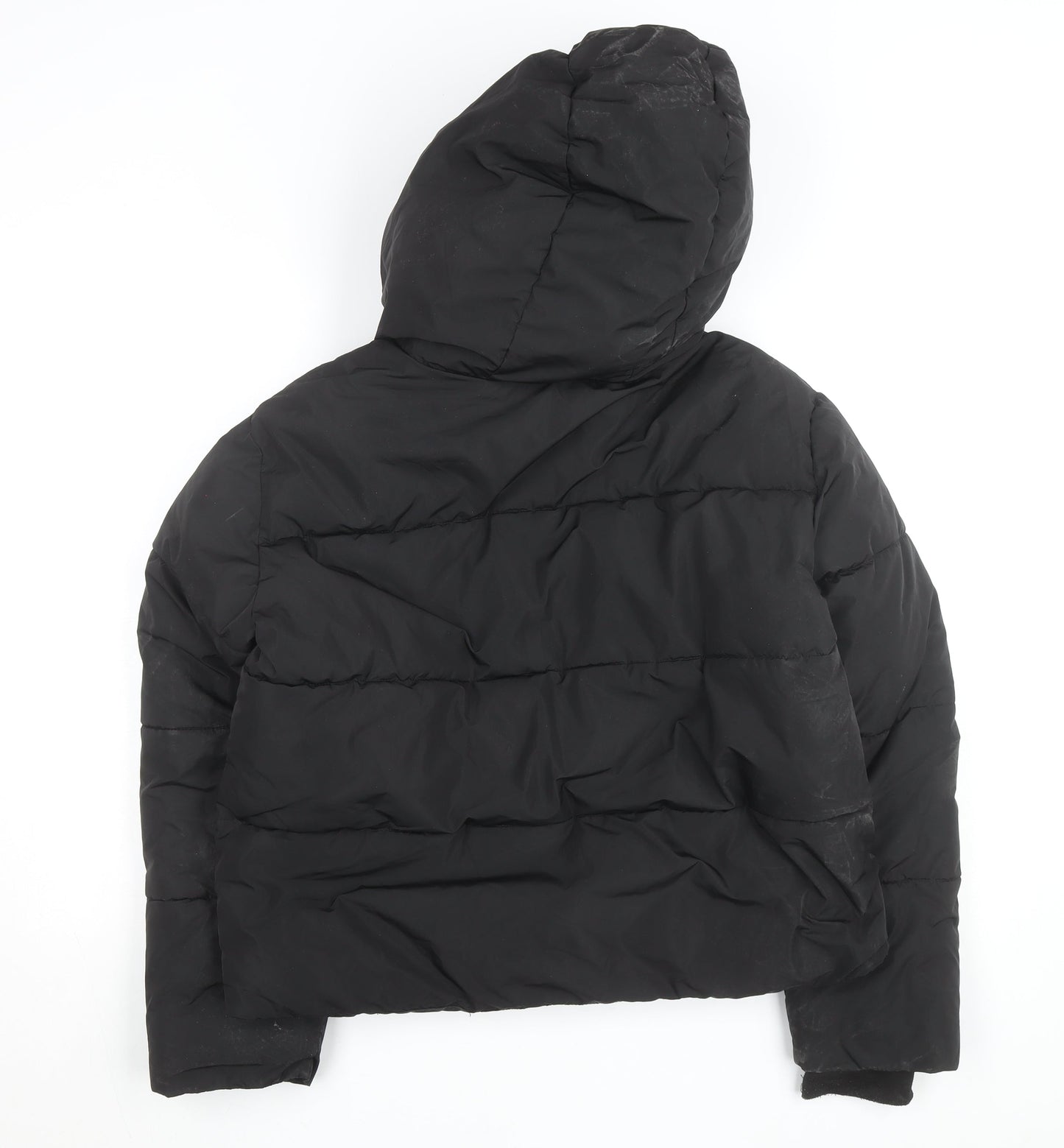 Stradivarius Women Black Size 12 Puffer Jacket Hooded Short
