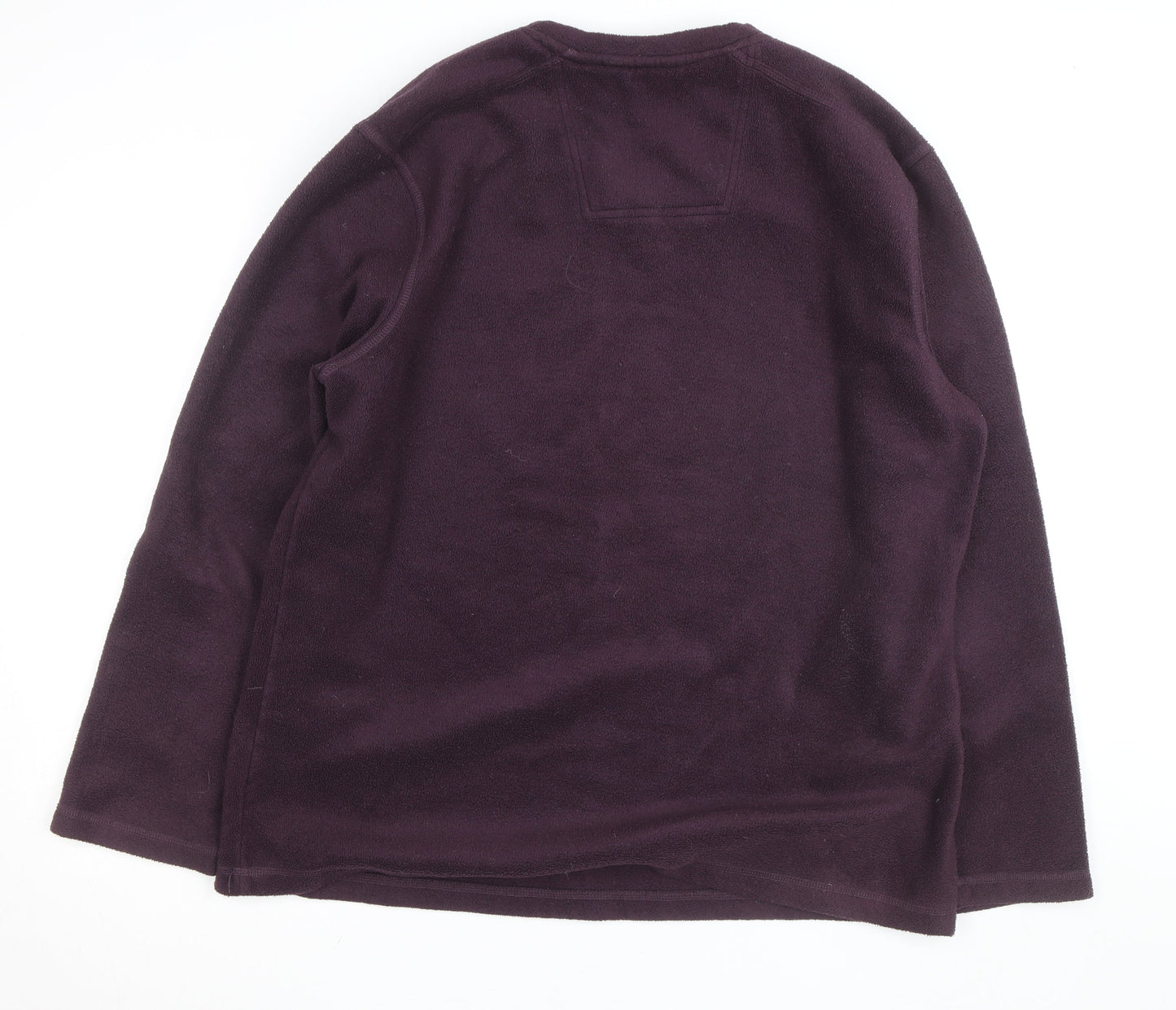 TU Men's Purple Fleece V-Neck Pullover Jumper XL