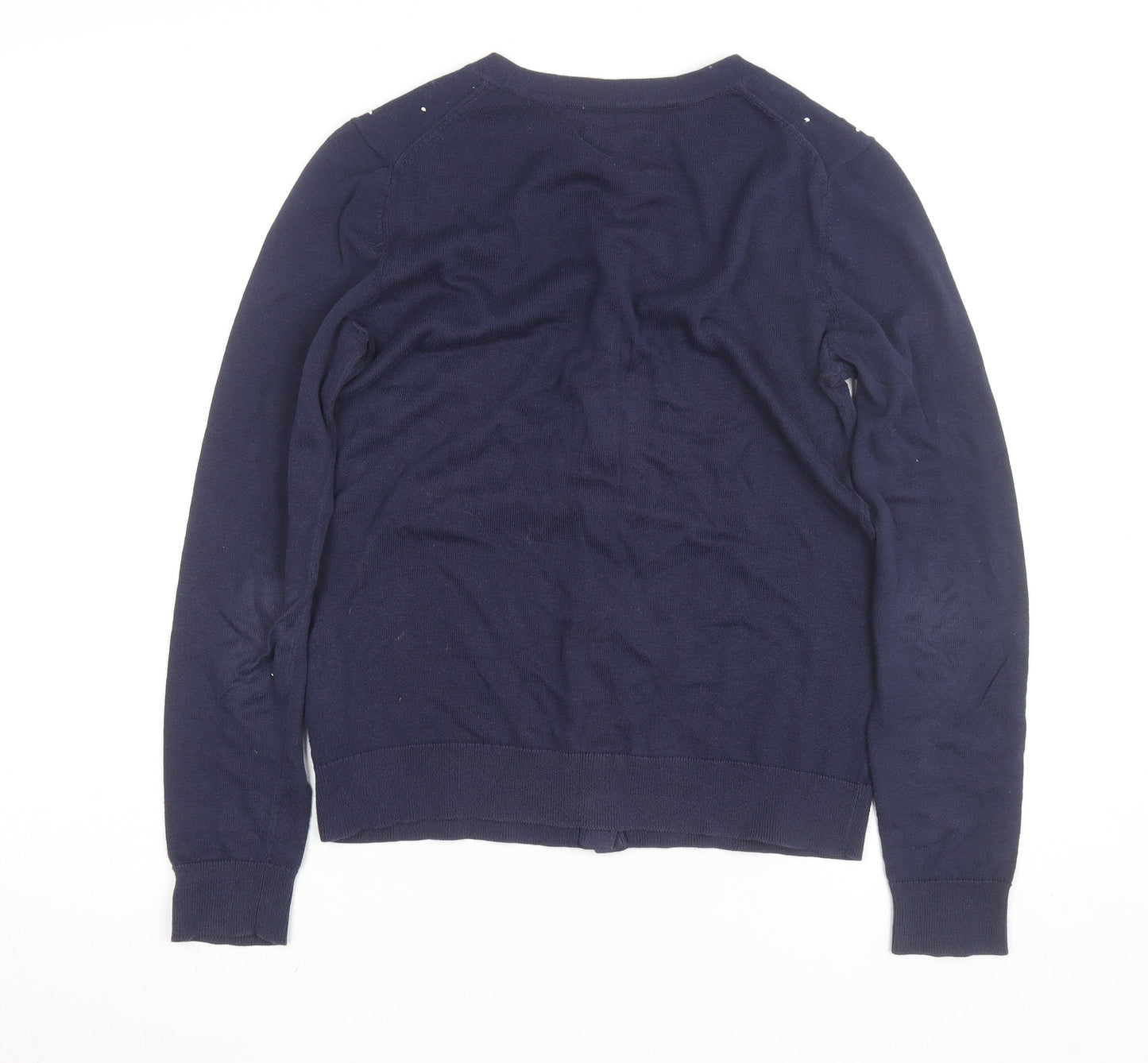 Tommy Hilfiger Women's Blue Cotton Studded Cardigan Size S