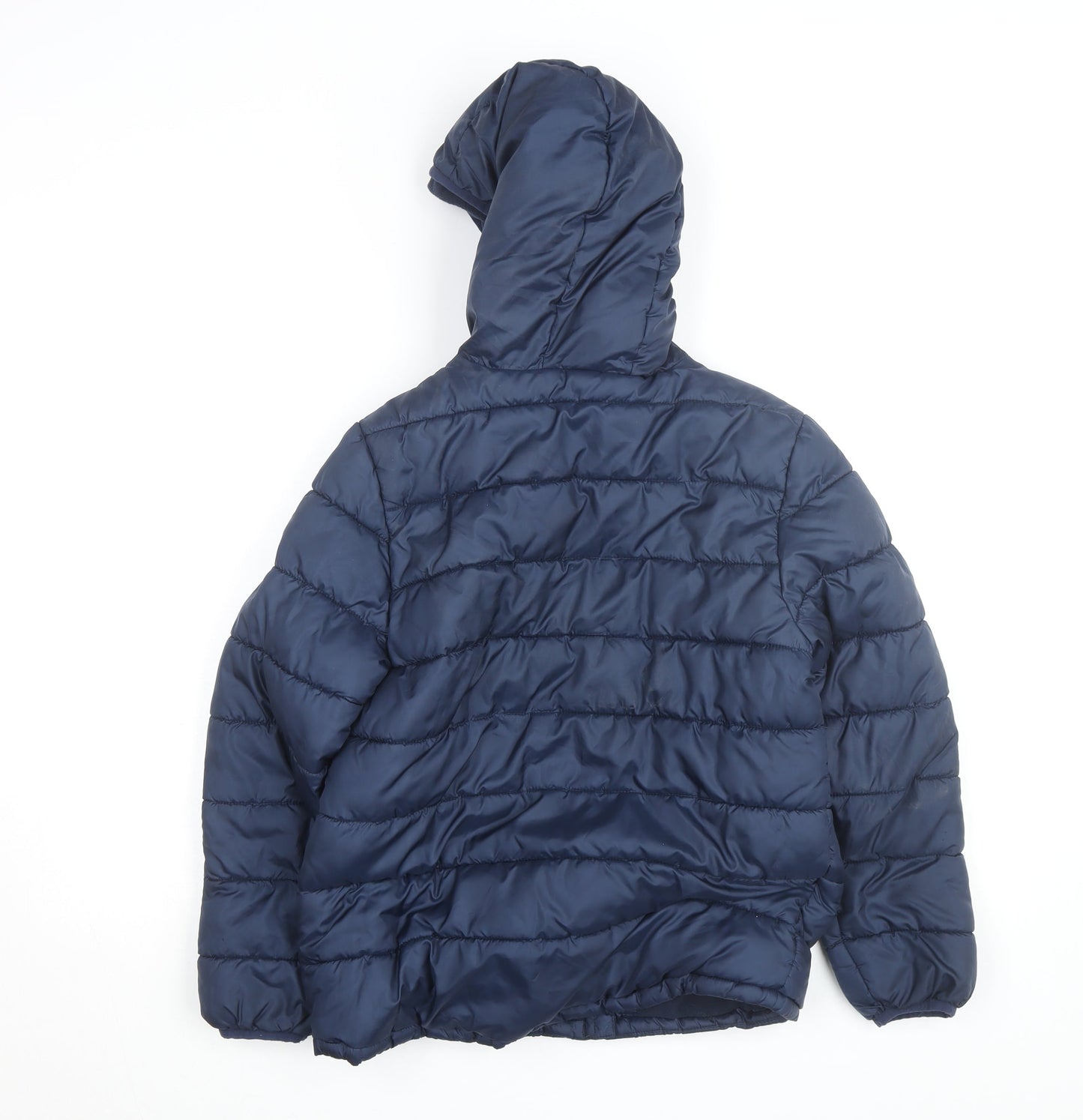 Studio Boys Blue Hooded Puffer Jacket 7-8 Years Polyester Mid-Length