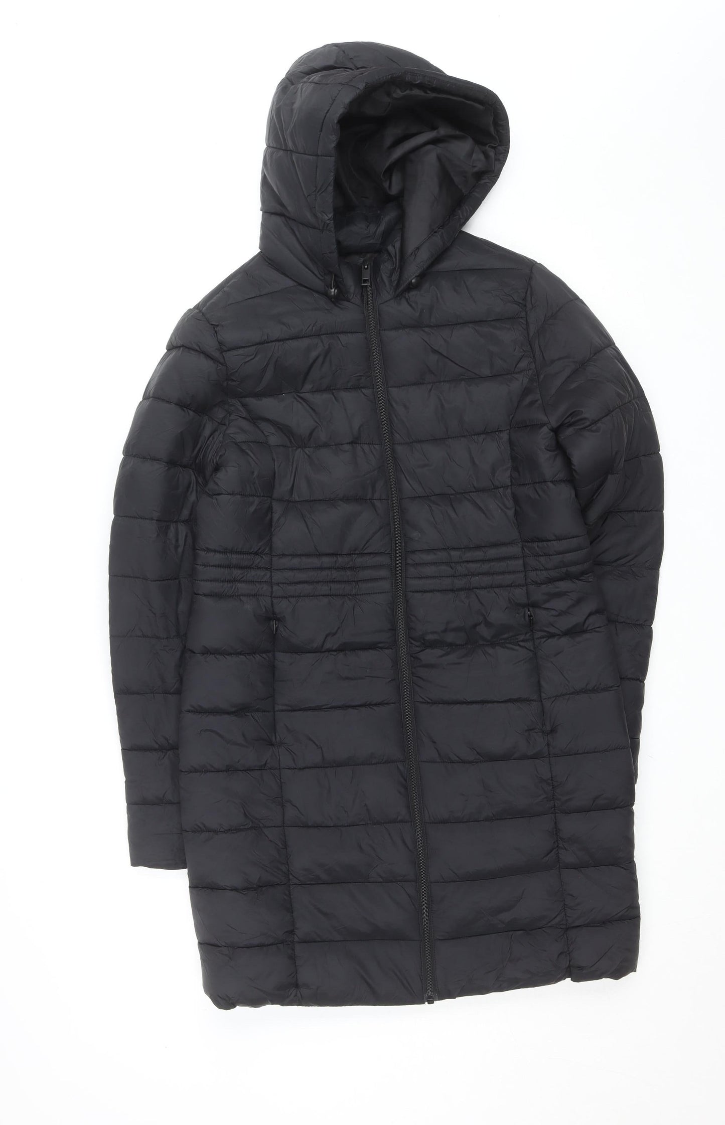 Primark Women’s Black XS Long Hooded Puffer Coat