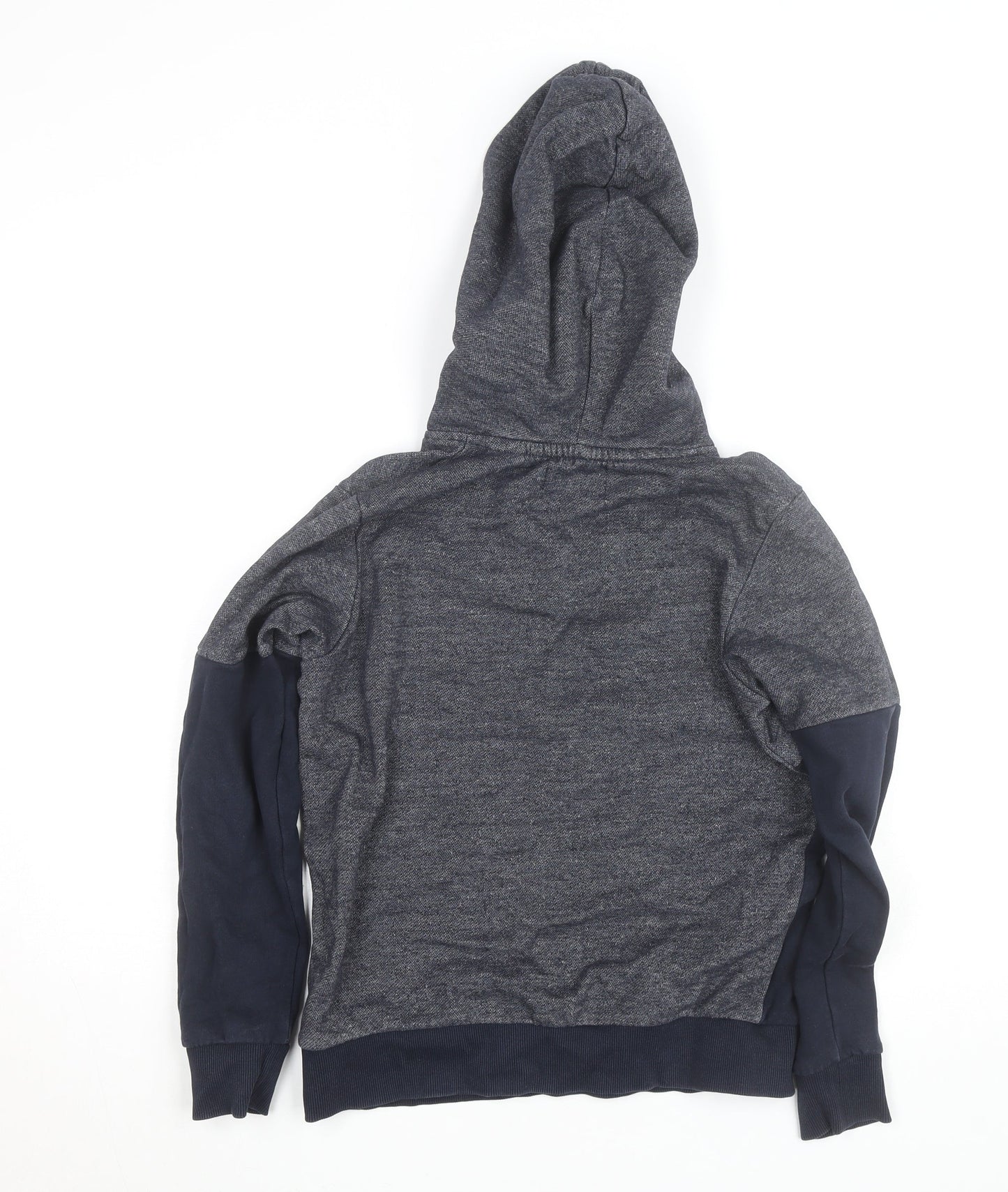Jack & Jones Boys Grey & Navy Pullover Hoodie Size 10 Years Cotton Blend
