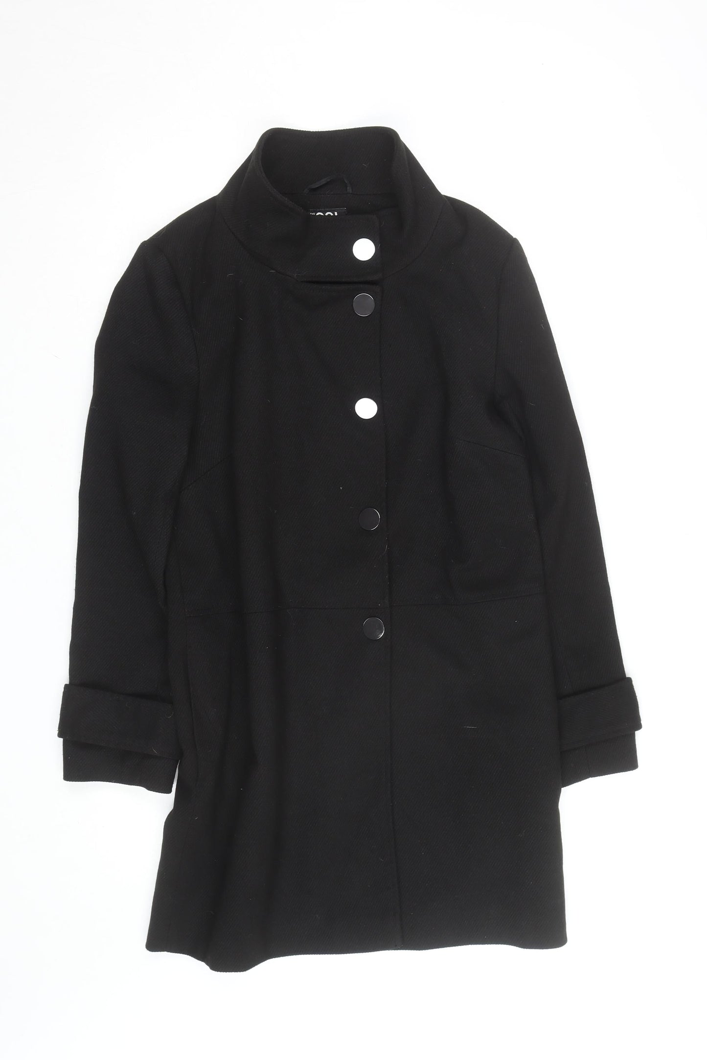 Debenhams Women’s Black Mid-Length Coat Size 10 Classic Overcoat