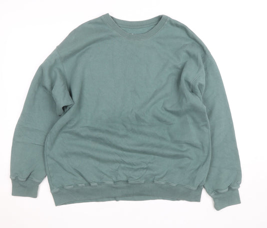 Hollister Womens Green Pullover Sweatshirt Medium Crew Neck Casual