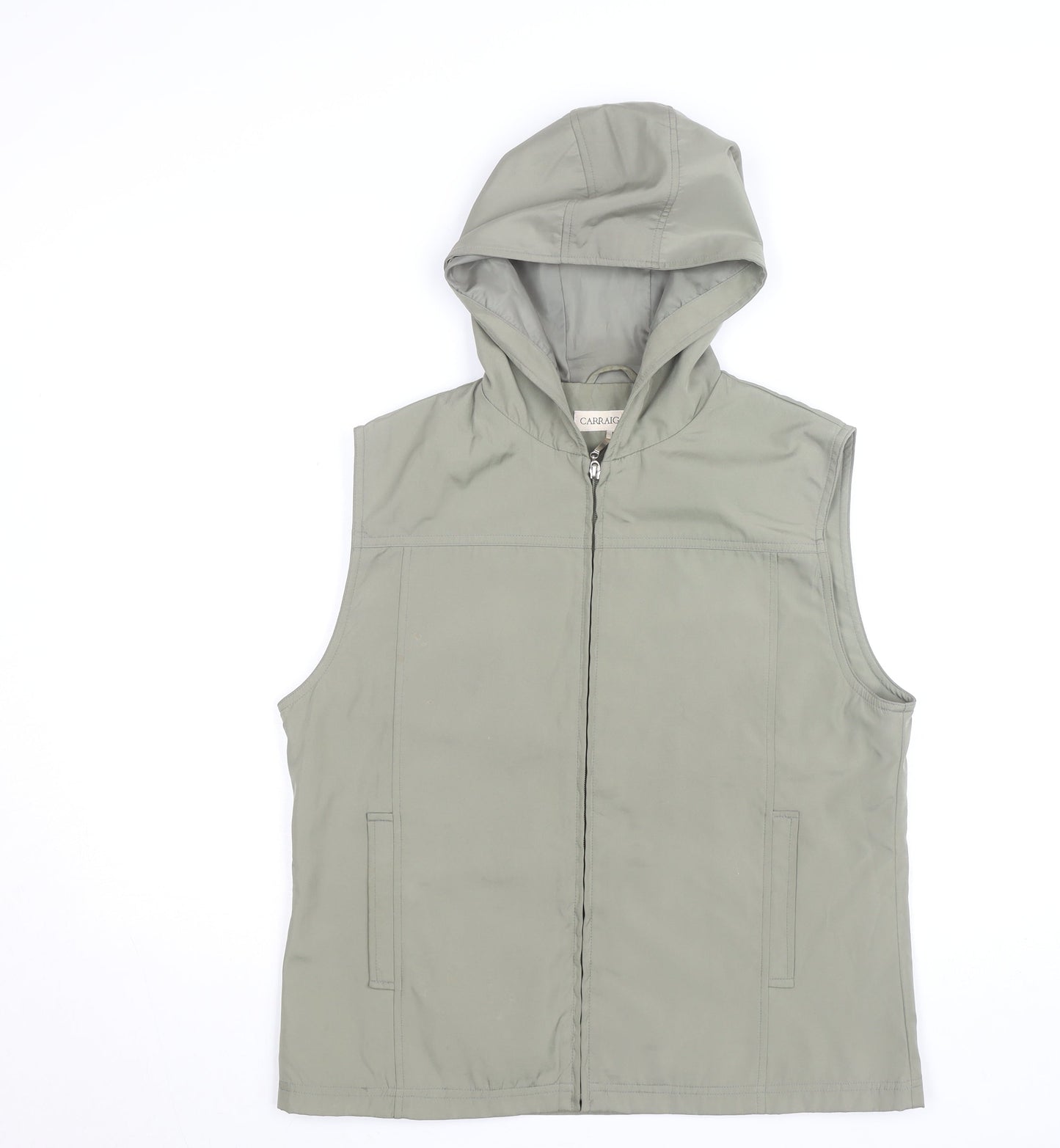Carraig Donn Women’s Green Hooded Full Zip Waistcoat Size M