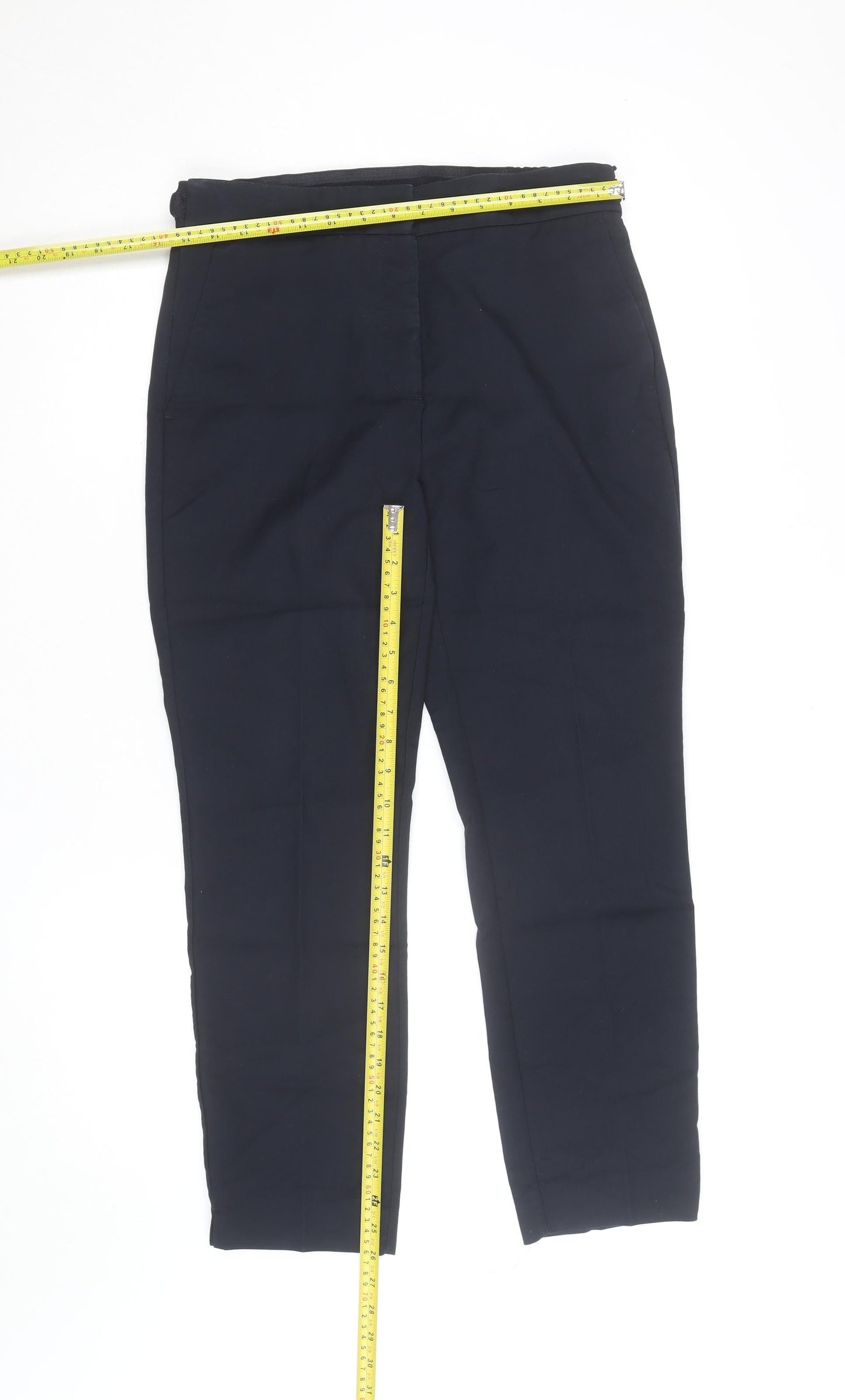 ZARA Women's Black Slim Fit Stretch Trousers Size 14