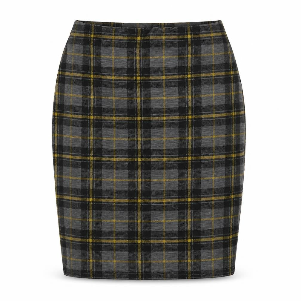 New Look Women's Grey Check Pencil Skirt Size 8 Stretch