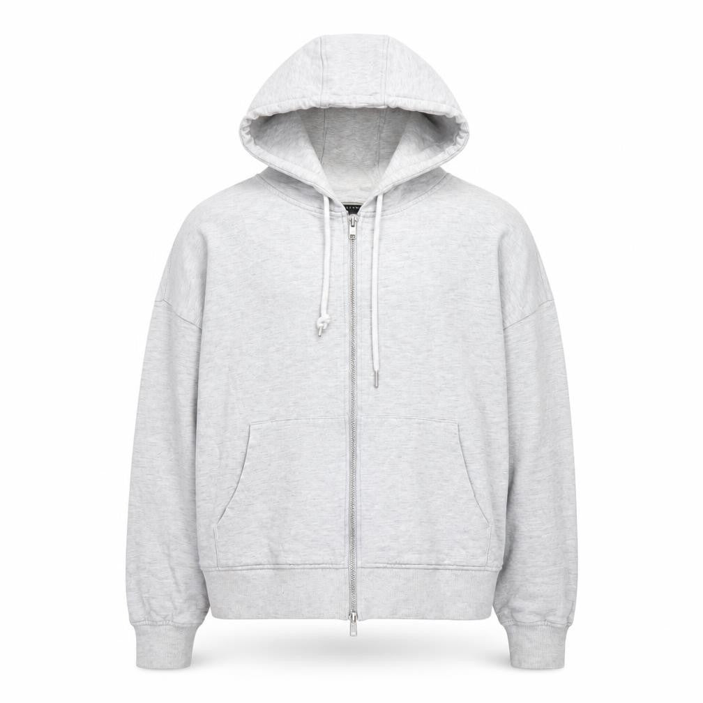 ASOS DESIGN Unisex Grey Full Zip Hoodie Size S Relaxed Fit