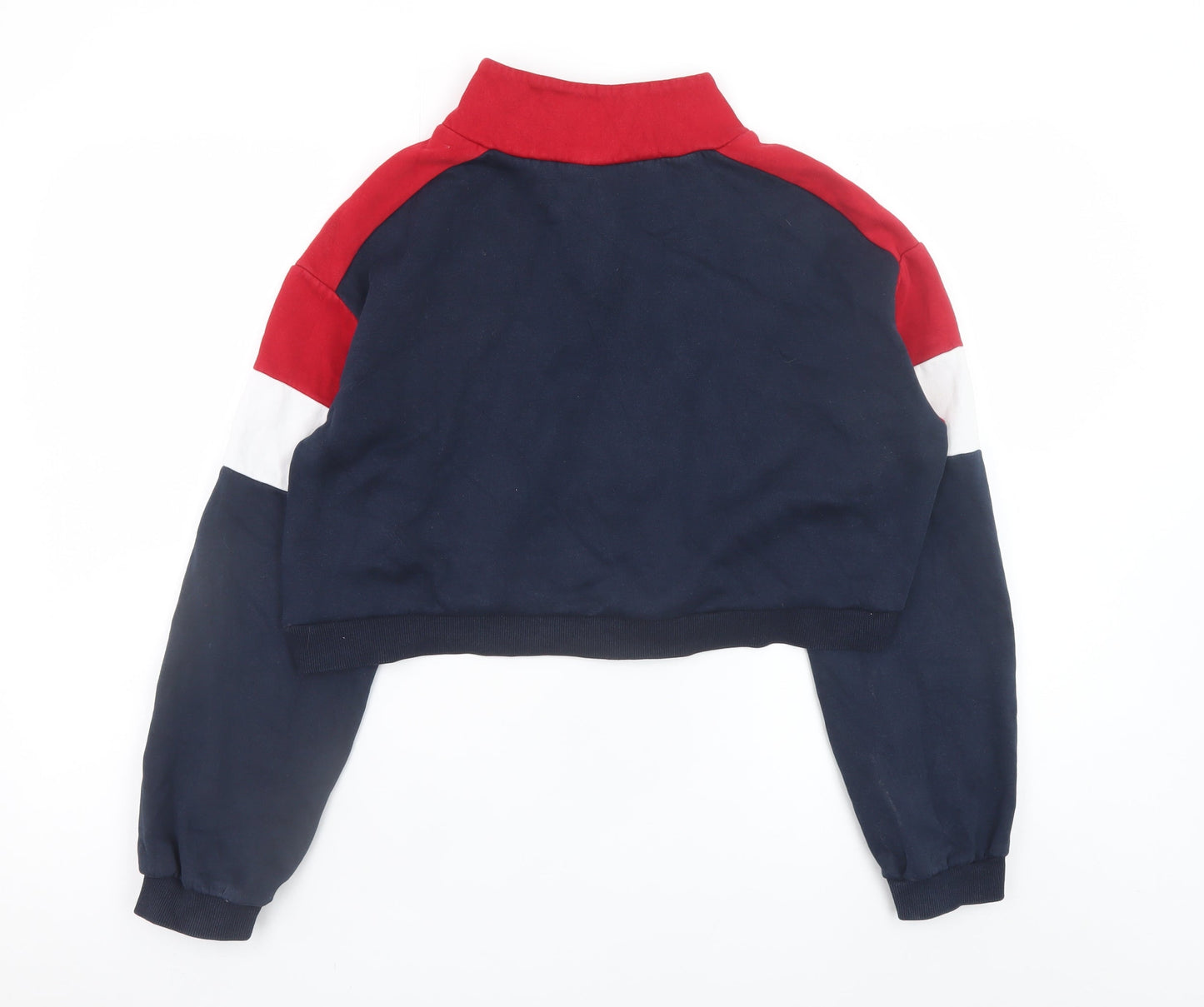 H&M Divided Women’s Navy Red Colourblock 1/2 Zip Sweatshirt Size S