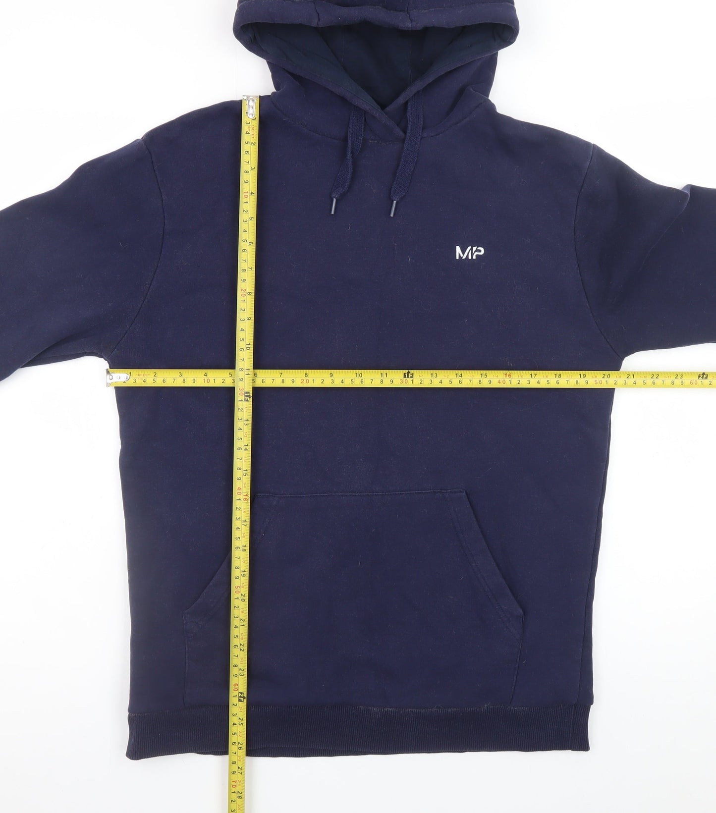 MP Mens Blue Pullover Hoodie Size S Regular Fit Fleece Sweatshirt
