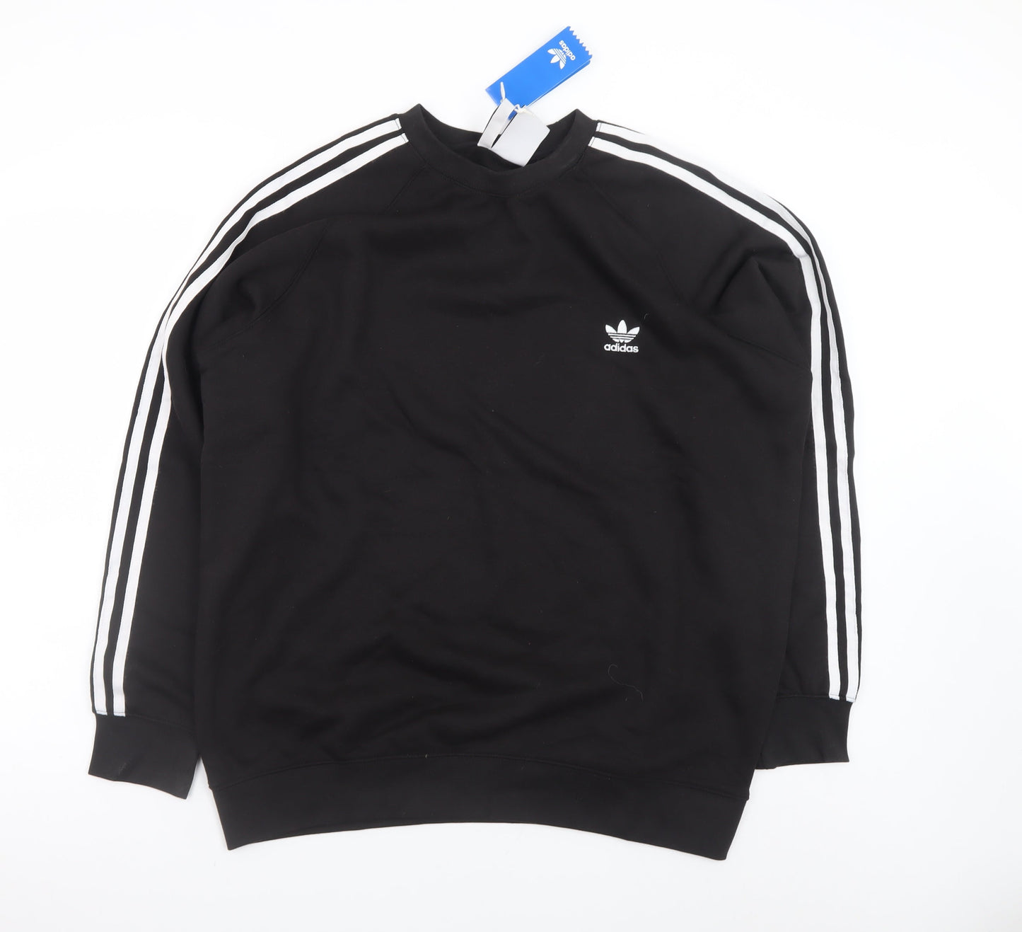 Adidas Men's Black XL Pullover Sweatshirt Crew Neck 3-Stripes