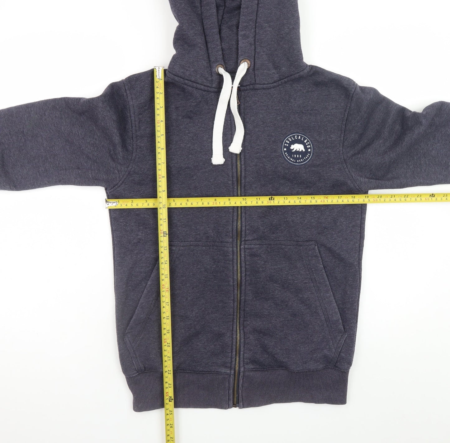SoulCal & Co Men's Grey Full Zip Hoodie Size S Classic Style