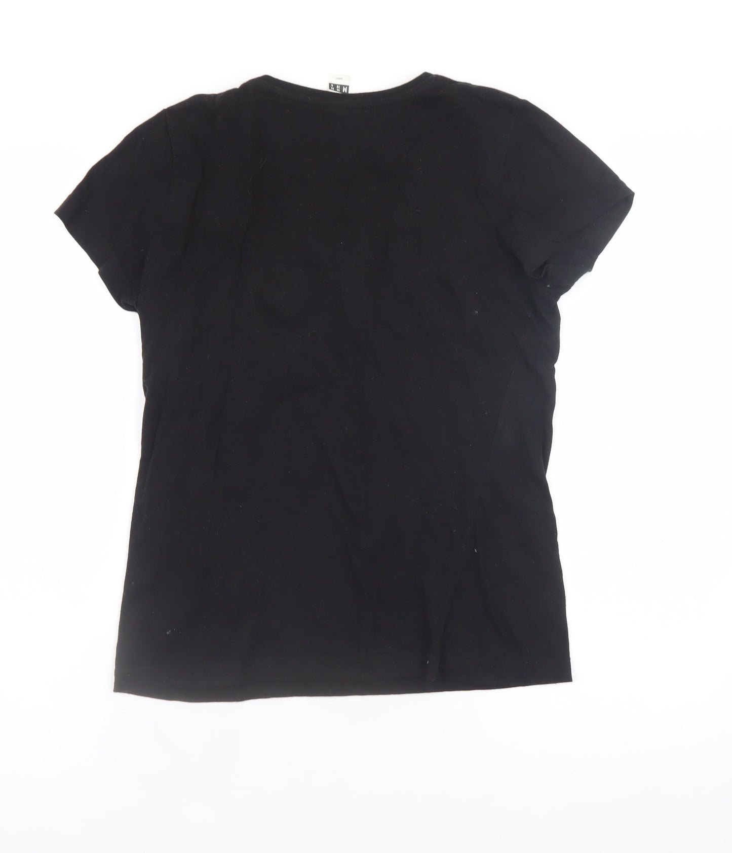 The North Face Womens Black Pink Logo Cotton T-Shirt UK 10 M