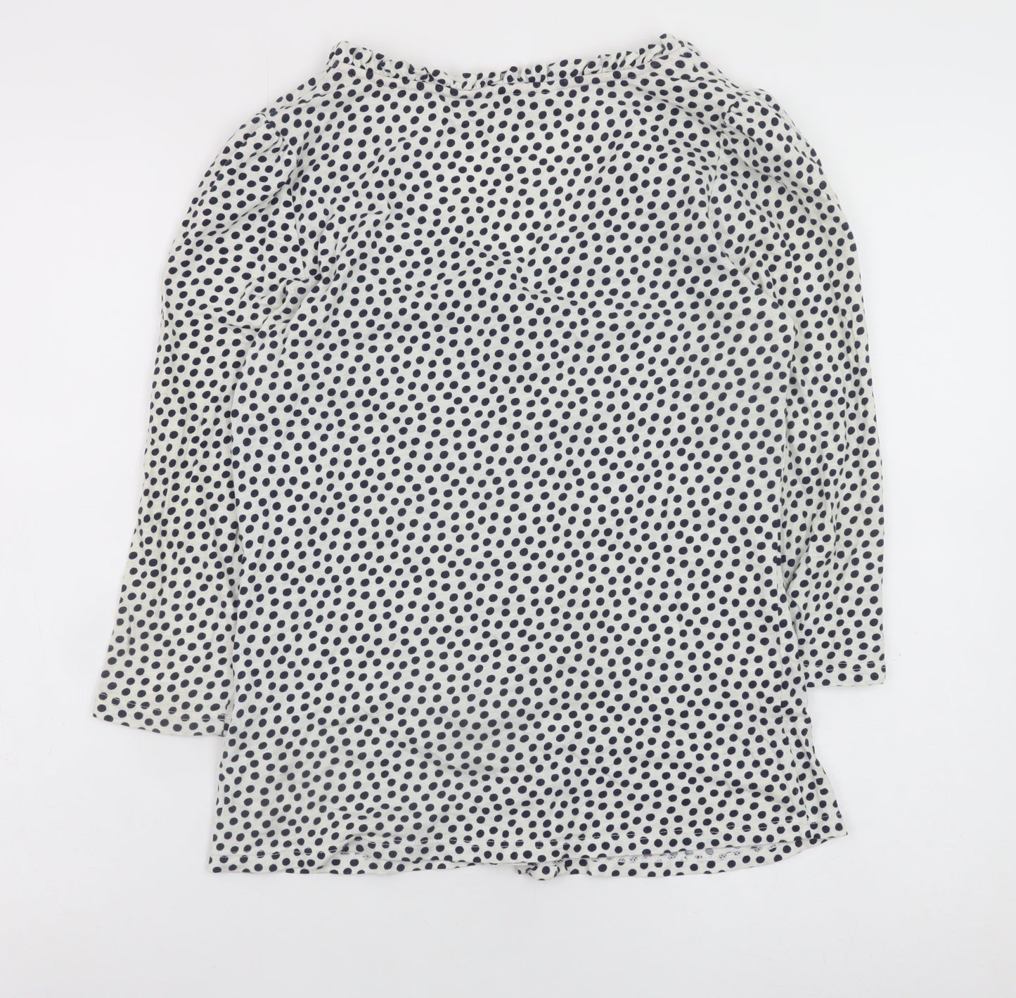 Boden Women's White Polka Dot Cotton Blouse Size 10R 3/4 Sleeve