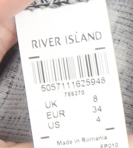 River Island Women Black Size 8 Fit & Flare Midi Dress