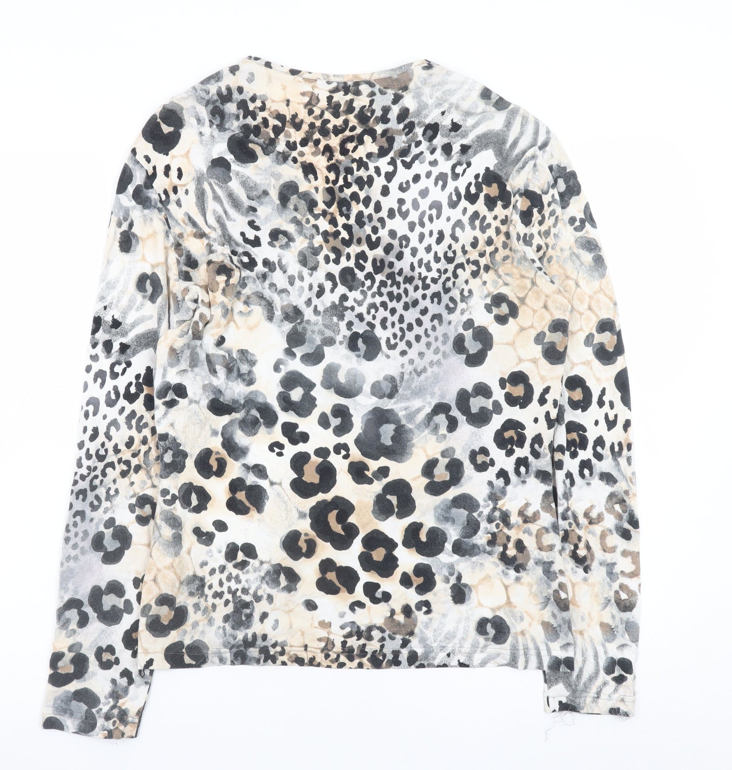 Gerry Weber Women's Multicoloured Animal Print Wrap V-Neck Blouse Size 14