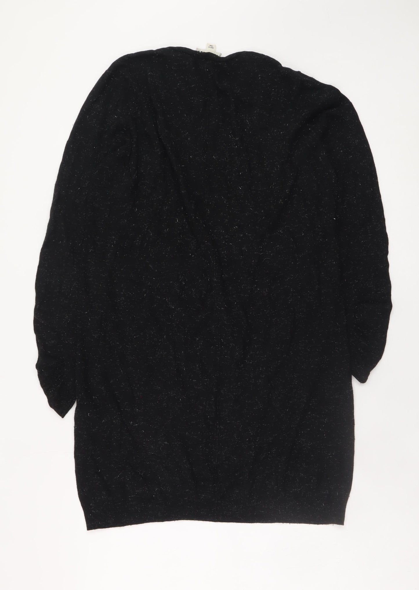 Whistles Women Black Size 12 Knit Jumper Dress Long Sleeve