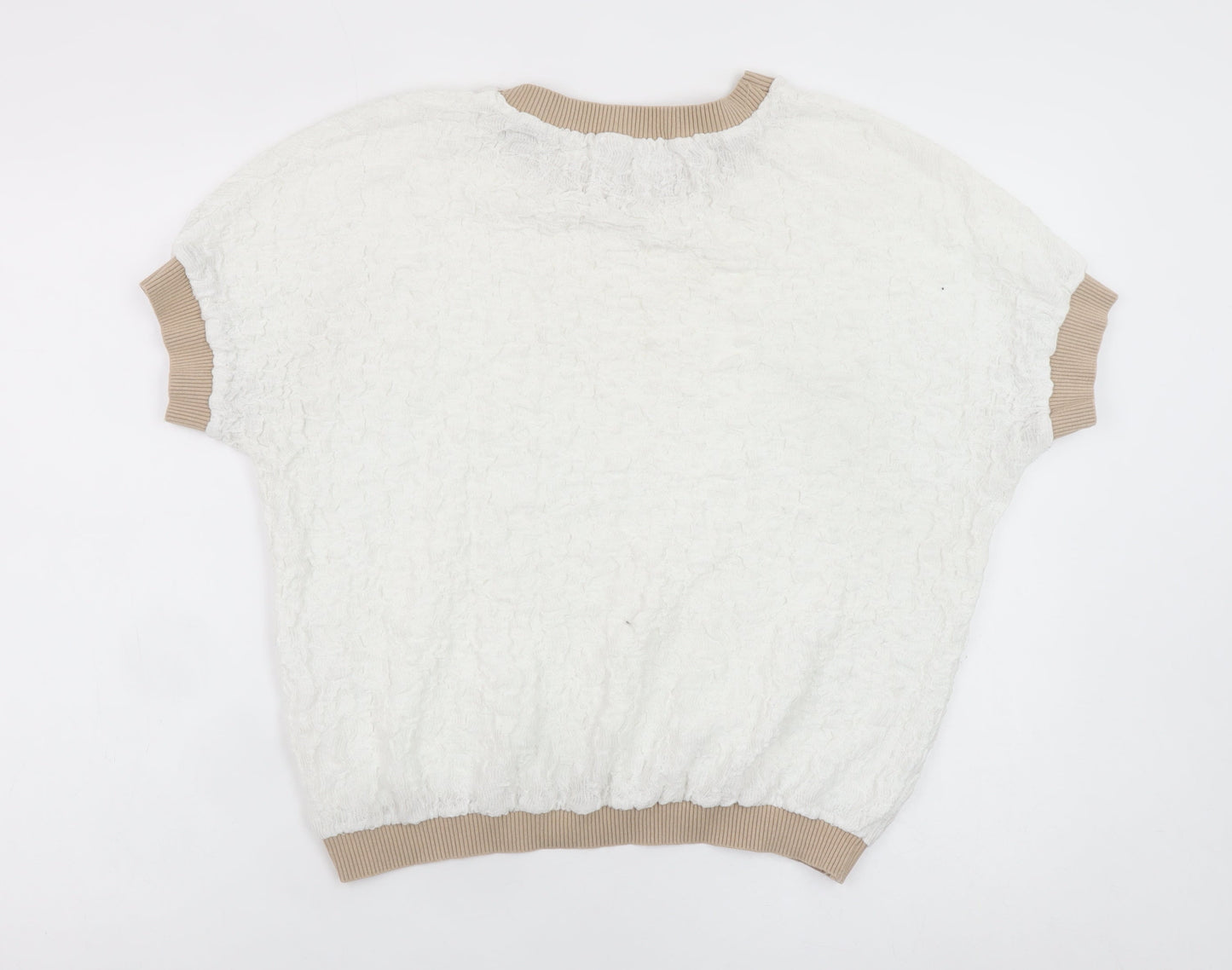 Gallery Women Ivory Short Sleeve Basic T-Shirt Size M
