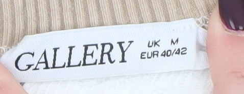 Gallery Women Ivory Short Sleeve Basic T-Shirt Size M