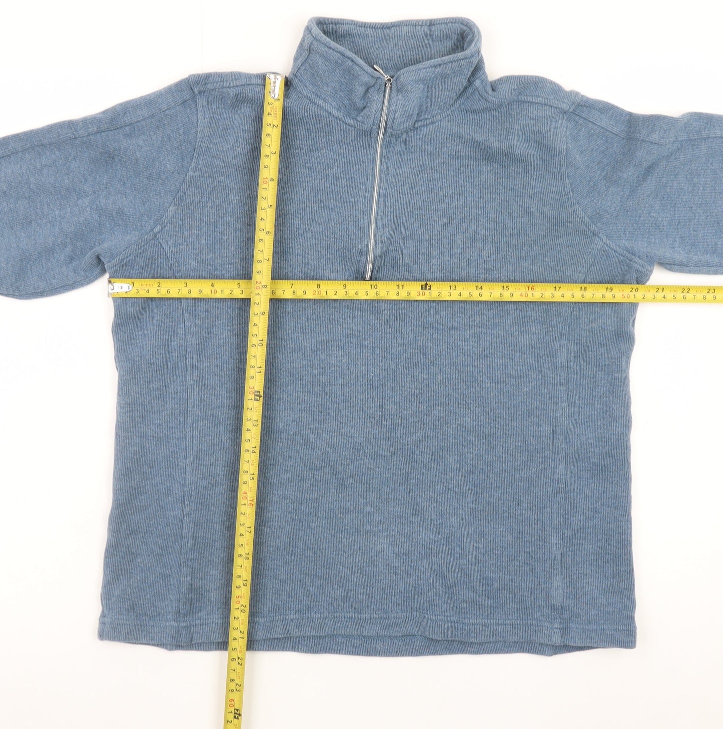 Orvis Men's Blue Cotton 1/4 Zip Pullover Sweatshirt Size M