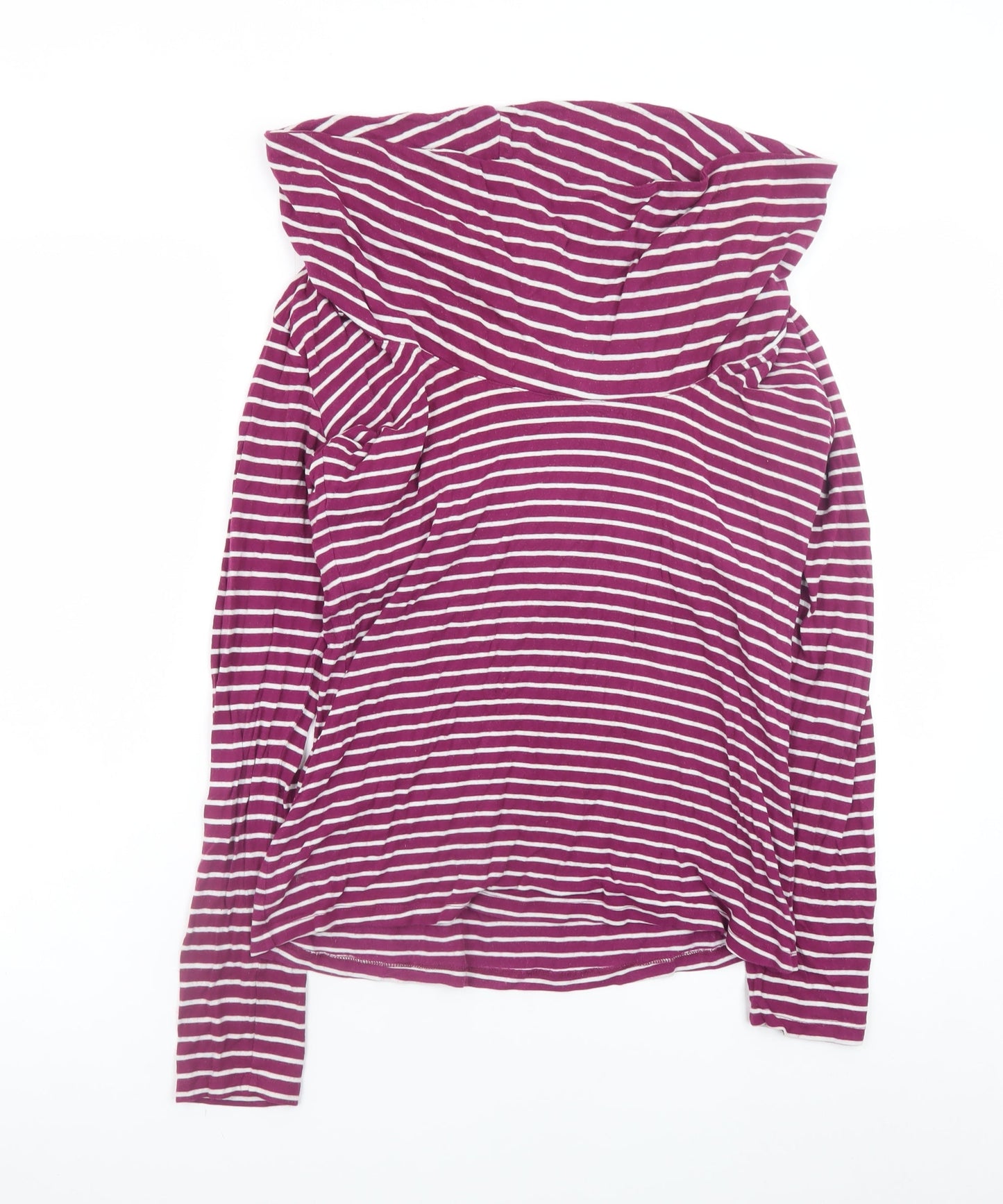 JoJo Maman Bébé Women's Purple Striped Cowl Neck Long Sleeve Maternity Top Size M