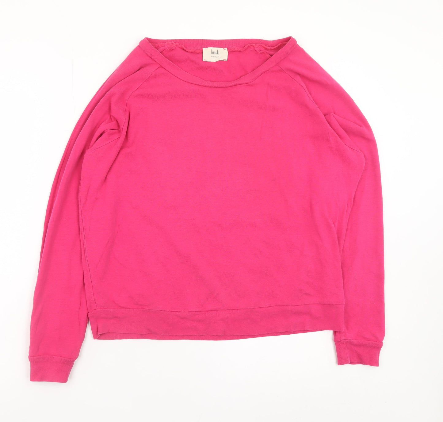 Hush Womens Pink Long Sleeve Cotton Basic T-Shirt Size S