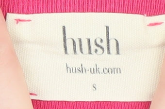 Hush Womens Pink Long Sleeve Cotton Basic T-Shirt Size S