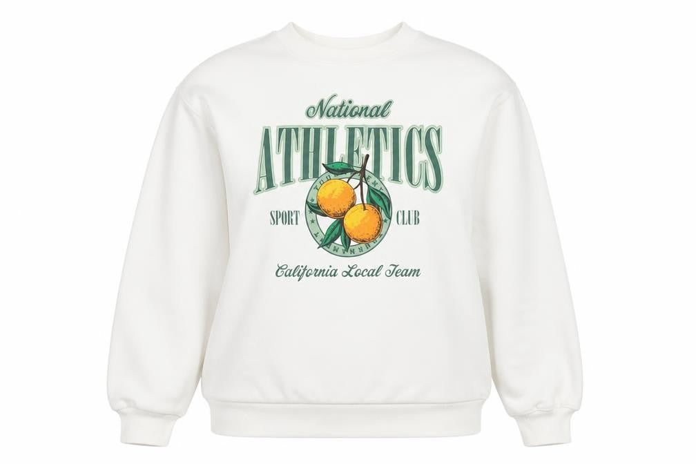 H&M Divided Women White XS Pullover Sweatshirt National Athletics Graphic