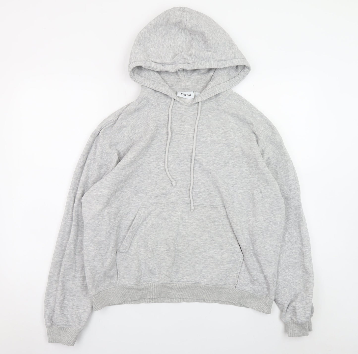 Weekday Mens Grey Pullover Hoodie Size S Regular Fit Long Sleeve