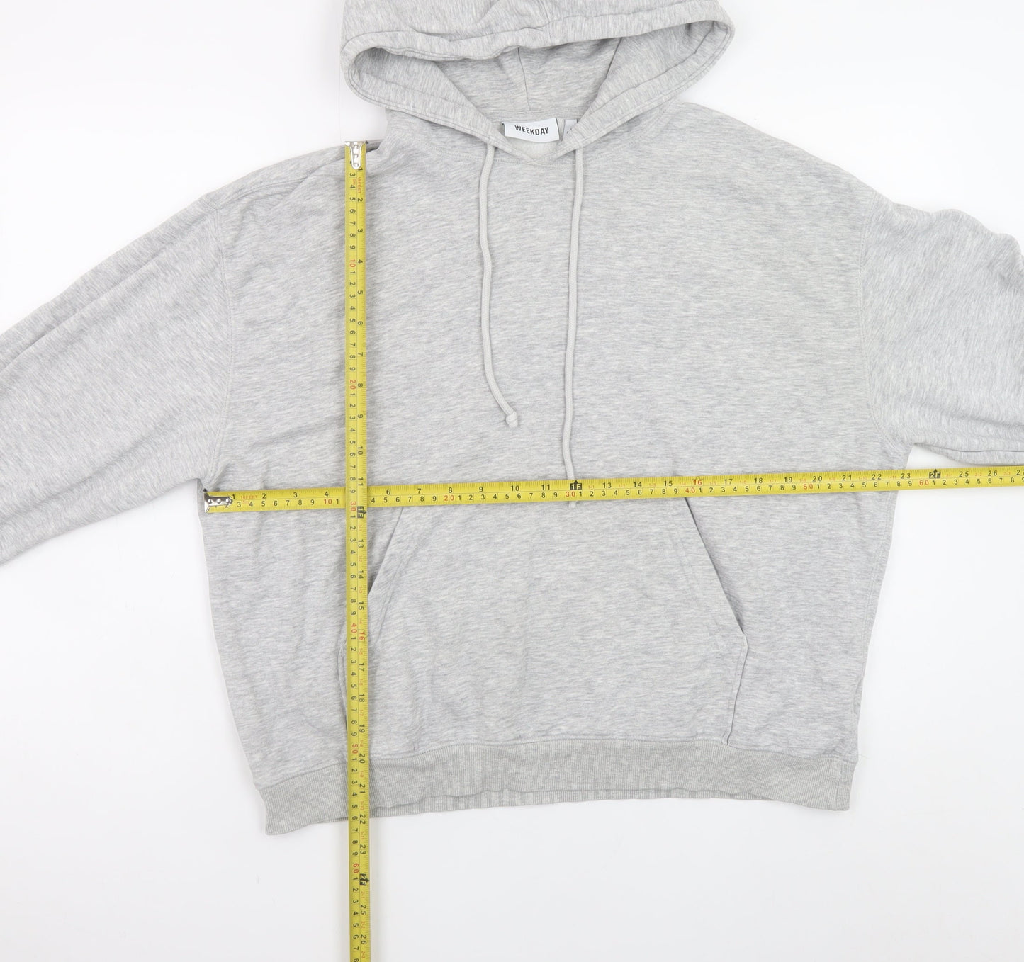 Weekday Mens Grey Pullover Hoodie Size S Regular Fit Long Sleeve