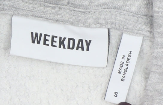 Weekday Mens Grey Pullover Hoodie Size S Regular Fit Long Sleeve