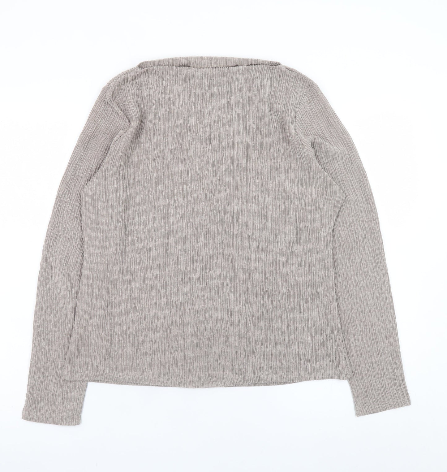 Dunnes Stores Women’s Beige Long Sleeve Basic Stretch Top Size 12