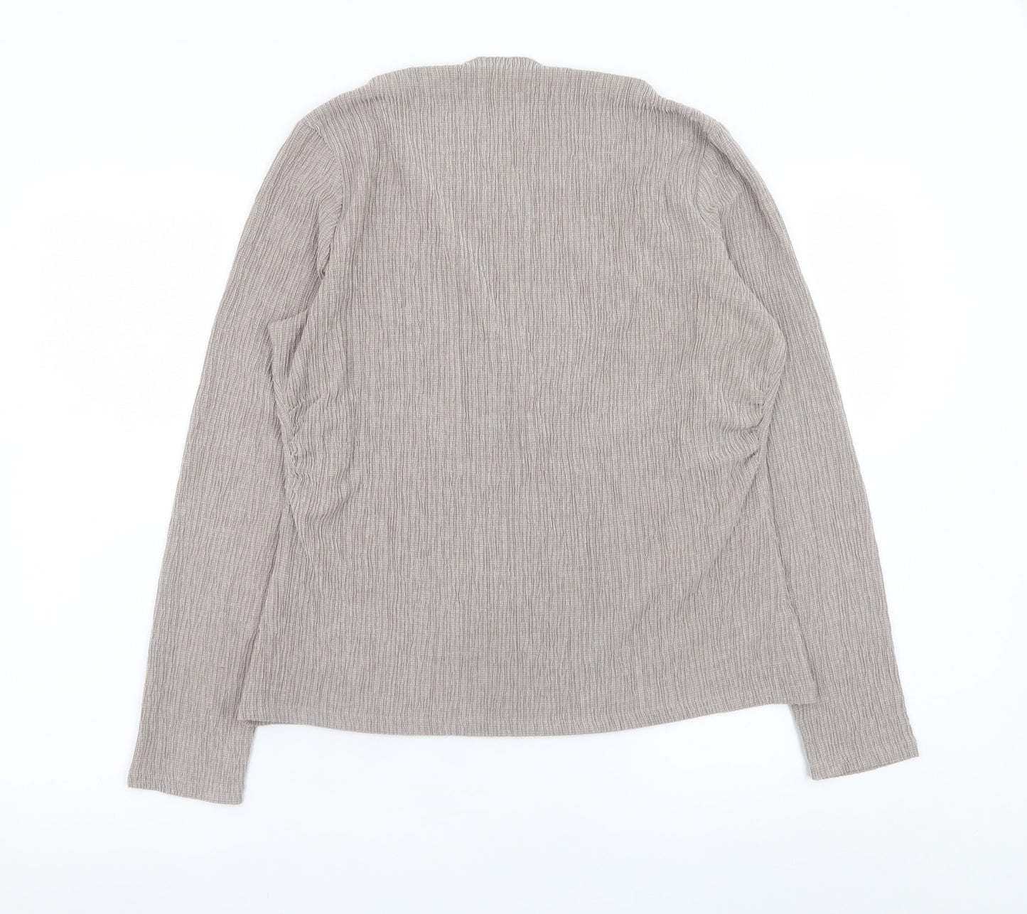 Dunnes Stores Women’s Beige Long Sleeve Basic Stretch Top Size 12