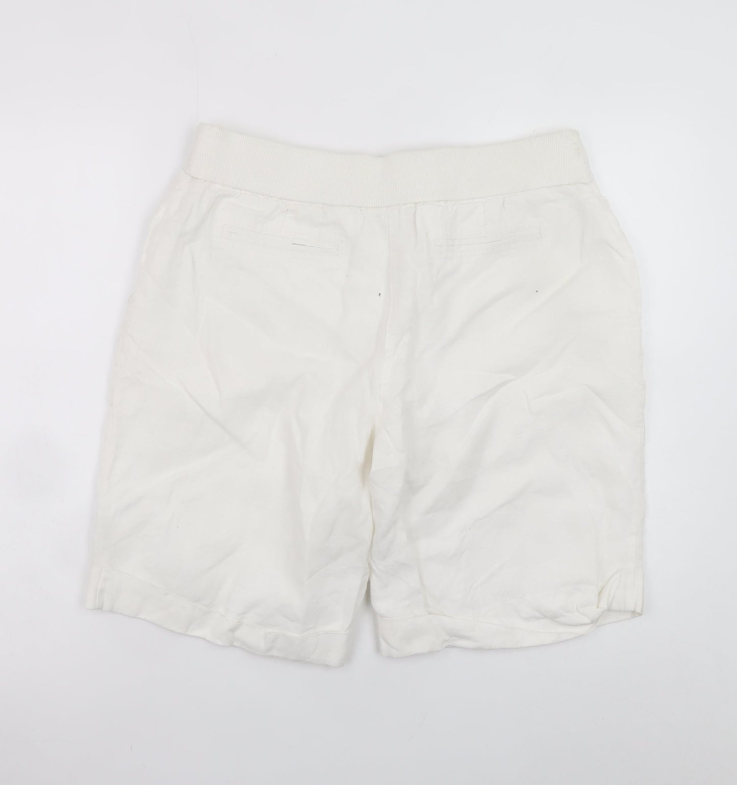 Dunnes Stores Women White Linen Chino Shorts Size 12