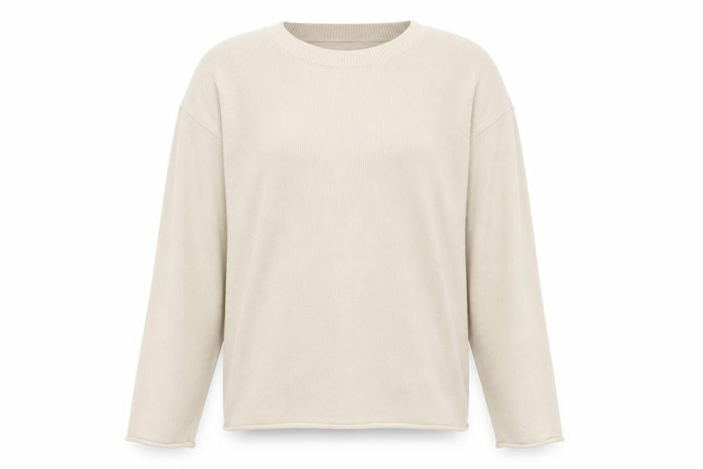 H&M Women Beige Crew Neck Knit Pullover Jumper Size 12