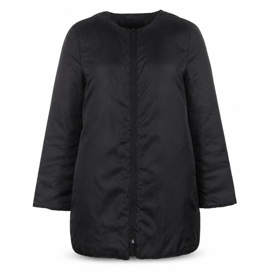 Zara Women Black Mid-Length Puffer Coat Size 12