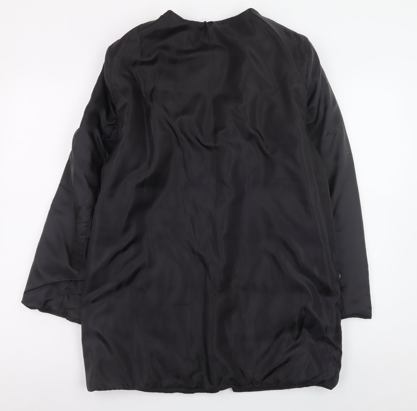 Zara Women Black Mid-Length Puffer Coat Size 12