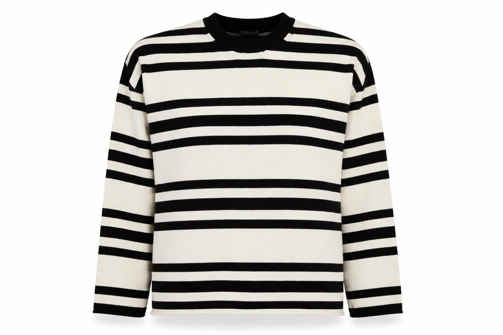 H&M Women's Black Striped Crew Neck Jumper Size 12